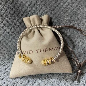 David Yurman Silver and Gold Cable Bracelet